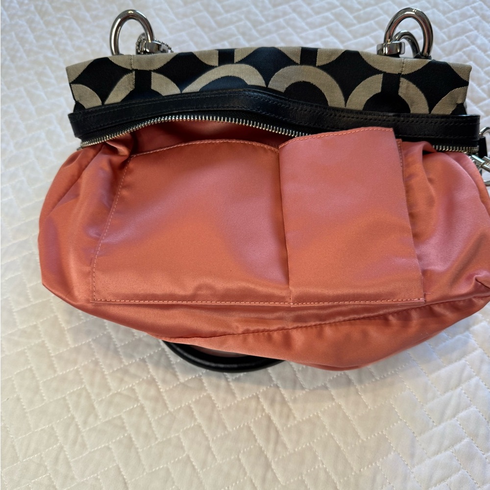 Coach Kristin Black/Gray Signature Satchel - Picture 15 of 16